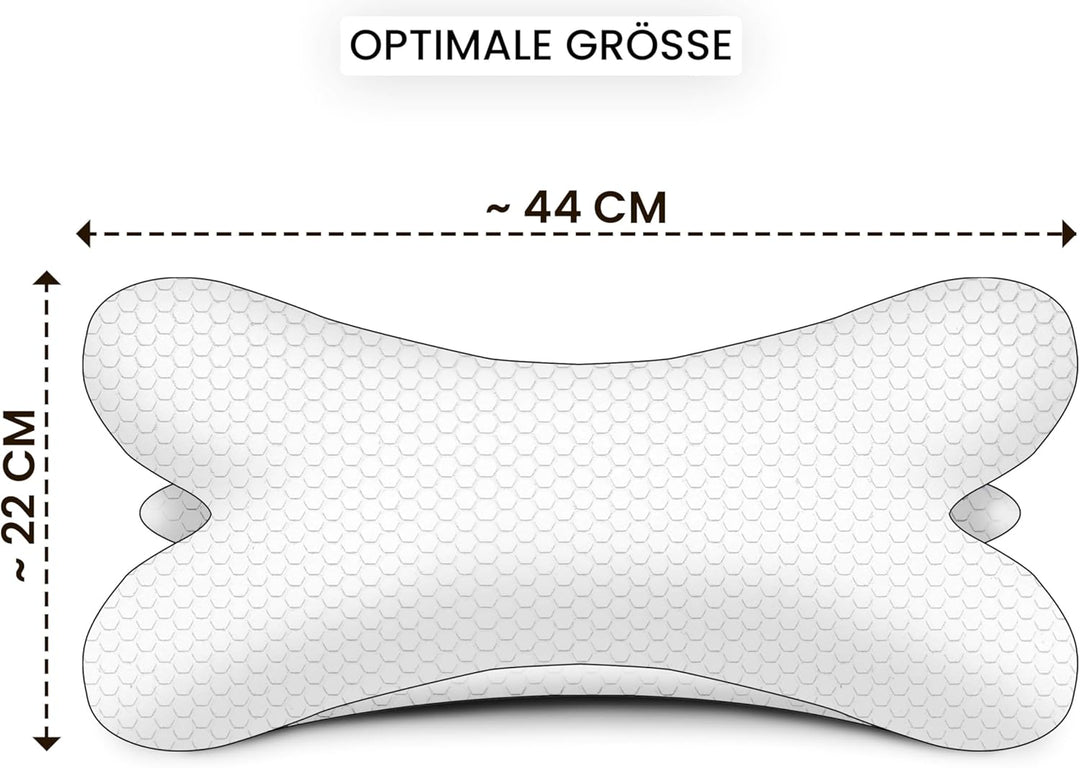 Amilian Leseknochen 44x22 cm - Lesekissen zum Lesen, Knochenkissen; Nackenkissen in Knochenform, Buc
