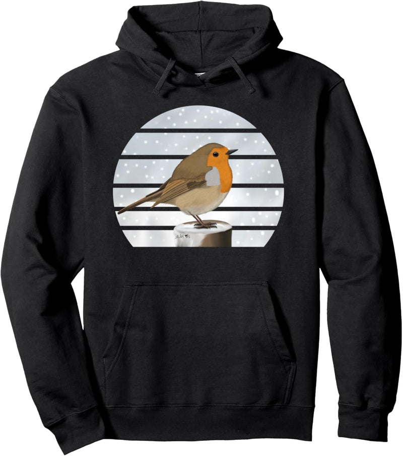 Rotkehlchen Vogel Winter Schnee Singvogel Vogelfreund Pullover Hoodie