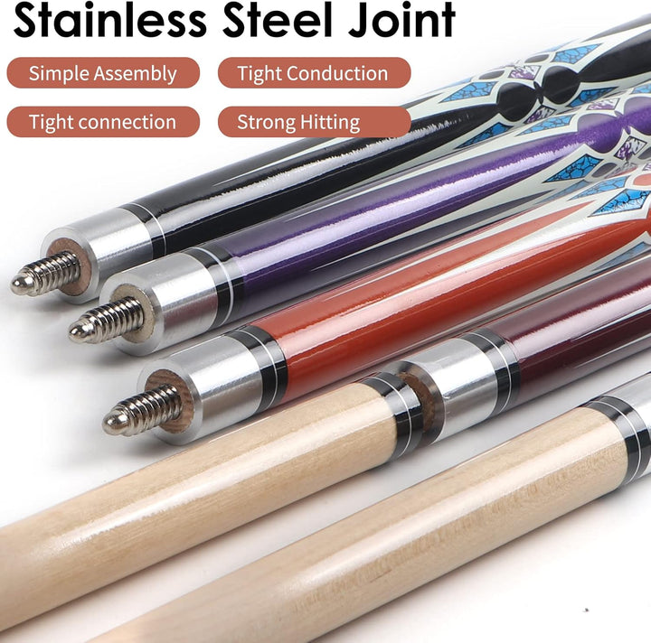 Kmise Billard-Stick-Set, 147 cm, Billard-Queue-Stick, Snooker-Spiel, Billard-Sticks für Männer, prof