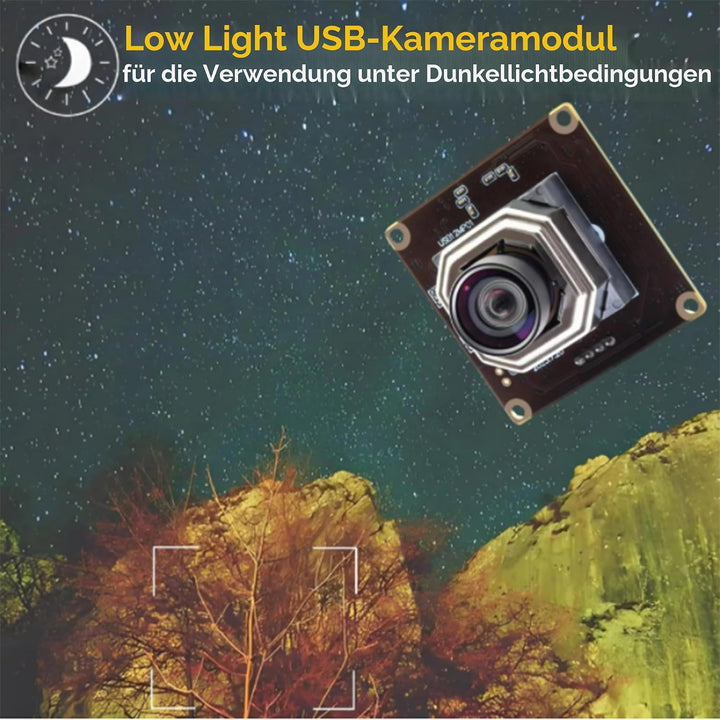 ELP USB Kameramodul 4K Autofokuskamera 1080P@120fps Hochgeschwindigkeitskamera 12MP Weitwinkel Keine