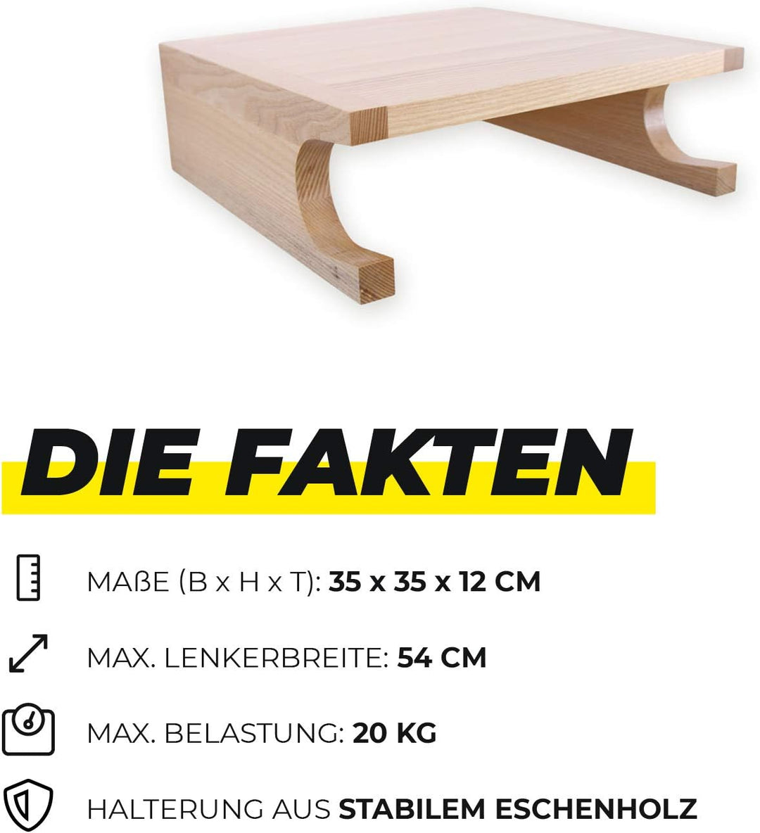 URBAN ZWEIRAD Fahrrad Wandhalterung Berlin - Fahrradhalterung aus massivem Eschen-Holz - Möbel zum A