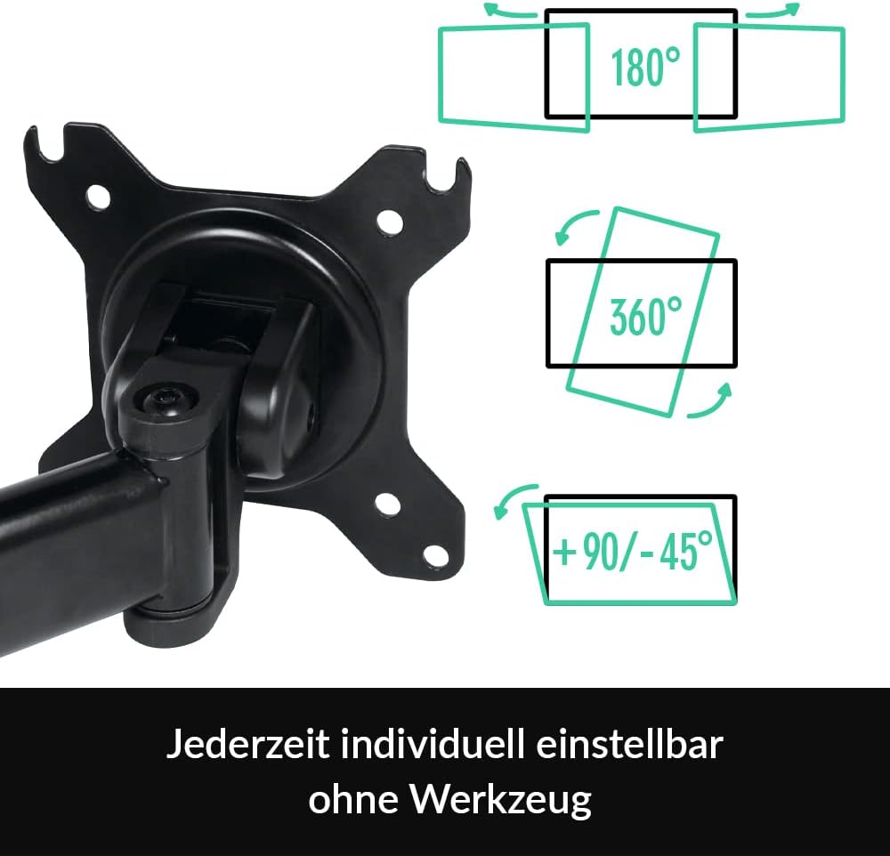 ARCTIC Z2 Basic - Monitor Halterung für 2 Monitore, Flexibler Monitor Arm, bis zu 28″/25″ Ultrawide,