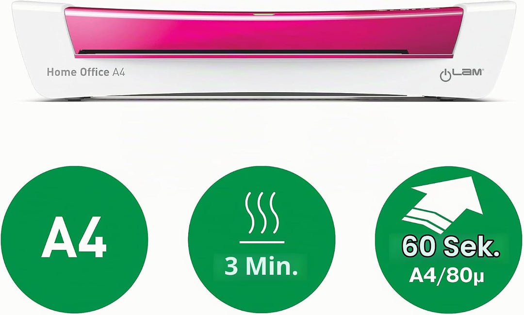 Leitz A4 Laminiergerät, Für 80 bis 125 mic Laminierfolien, inkl. Laminierhüllen Starterkit, Ideal fü