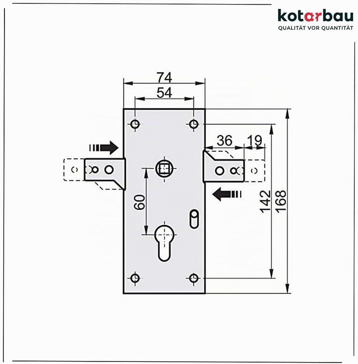 KOTARBAU® Garagenschloss 60 mm Stahl Torschloss Garagentorschloss Profilzylinder für Schwingtore Tor