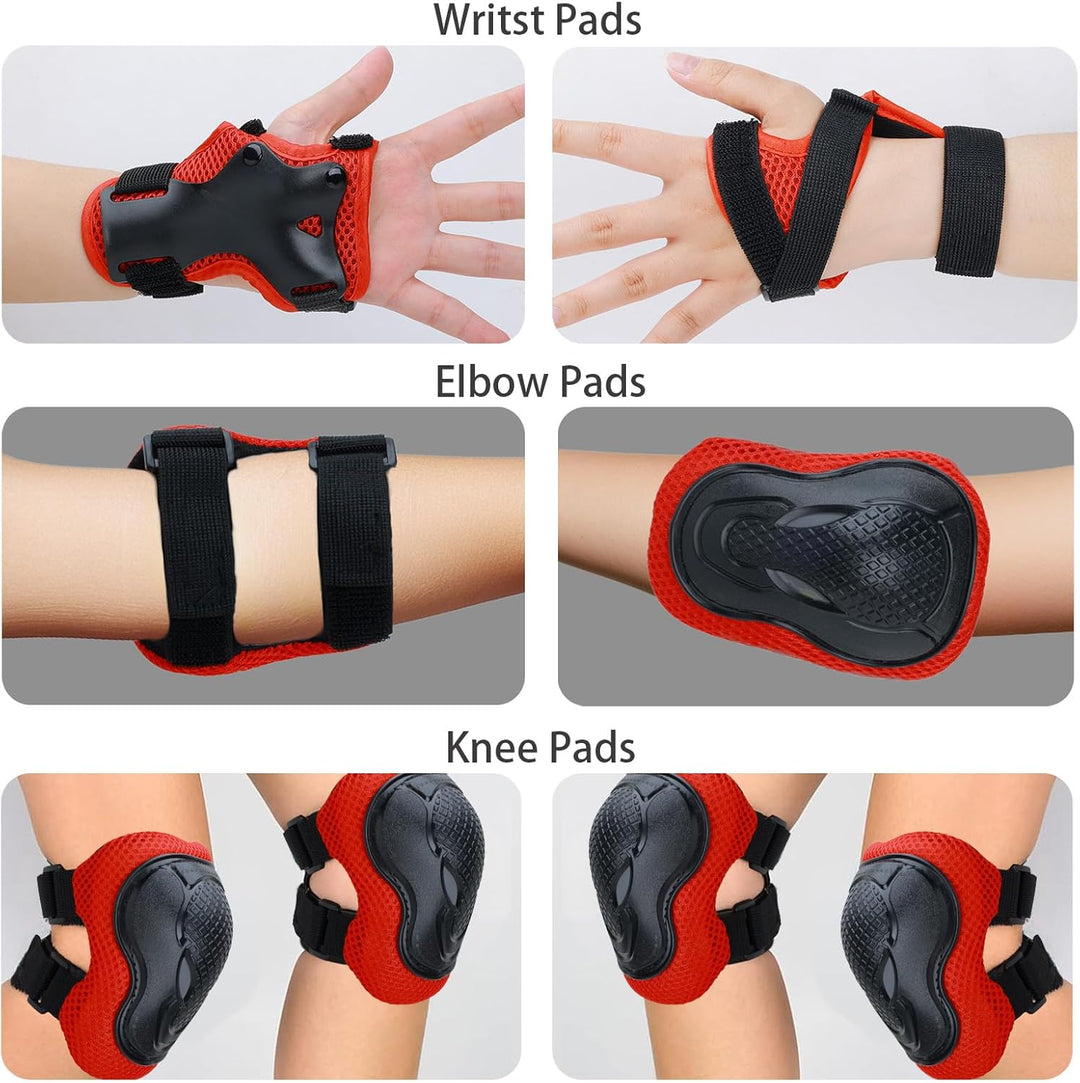 Kinder Knieschoner Ellenbogenschoner und Handgelenkschoner Set, Schützer Set[6pcs] für Kinder Kniesc