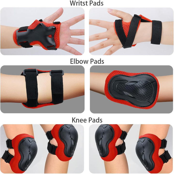 Kinder Knieschoner Ellenbogenschoner und Handgelenkschoner Set, Schützer Set[6pcs] für Kinder Kniesc