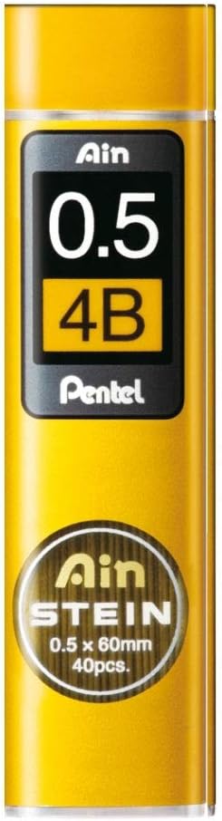 Pentel C275-4BO Ain Stein Feinmine, Strichstärke 0.5 mm, Härtegrad 4B, 40 Minen je Dose