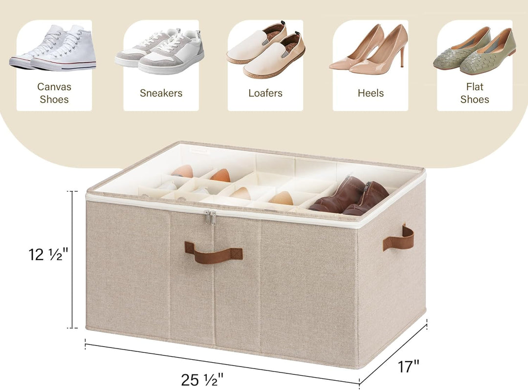 StorageWorks faltbarer Schuh Organizer für Schrank, Extragrosse Schuhaufbewahrungsbox für bis zu 24