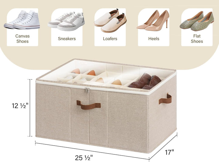 StorageWorks faltbarer Schuh Organizer für Schrank, Extragrosse Schuhaufbewahrungsbox für bis zu 24