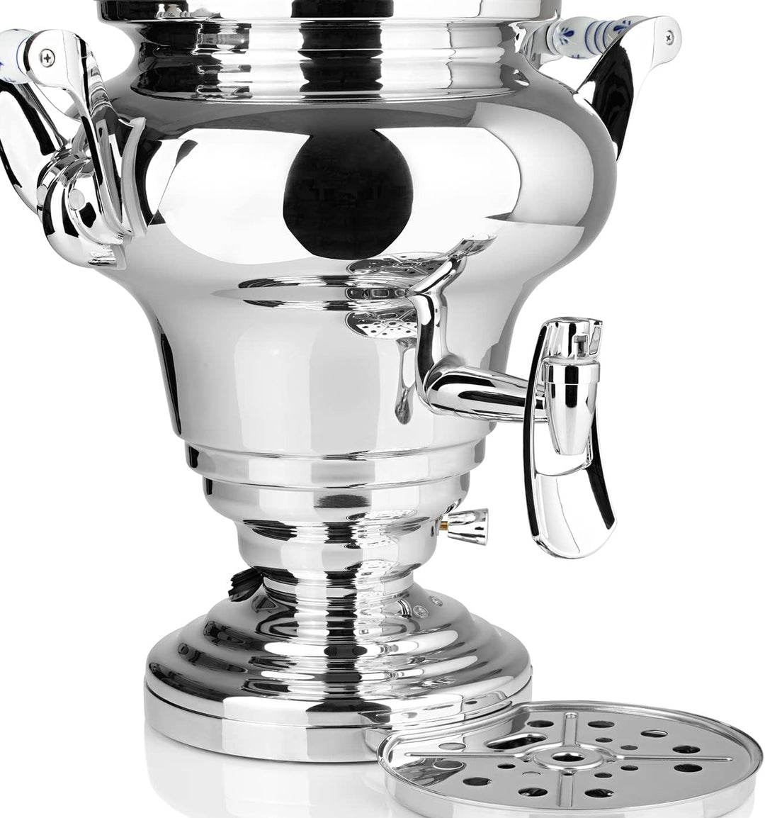 BEEM ROYAL+ Samowar - 15 l | Edelstahl | Türkischer Teekocher elektrisch | 3000 W| 2 l Edelstahl-Tee