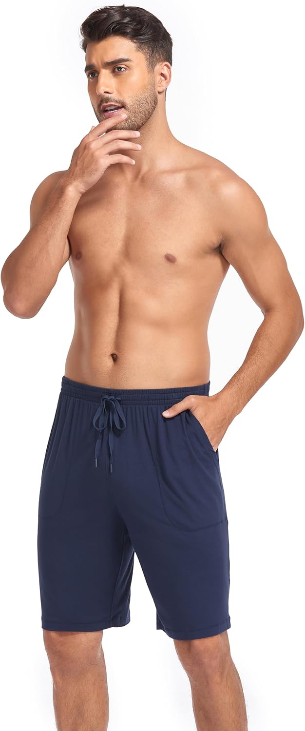 COLORFULLEAF 2er/3er Pack Schlafanzughose Herren Kurz Bambus Pyjamahose Schlafhose Weich Sommer Frei