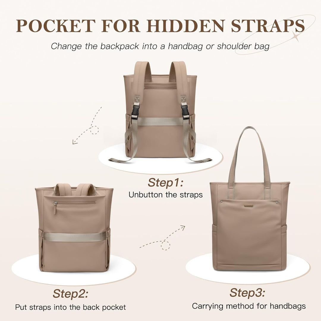 Rucksack Damen 16 Zoll, Laptop Schulrucksack Wasserdicht, Schultasche Women Elegant Tagesrucksäcke H