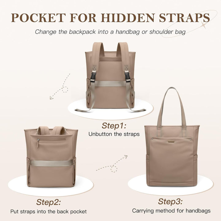 Rucksack Damen 16 Zoll, Laptop Schulrucksack Wasserdicht, Schultasche Women Elegant Tagesrucksäcke H