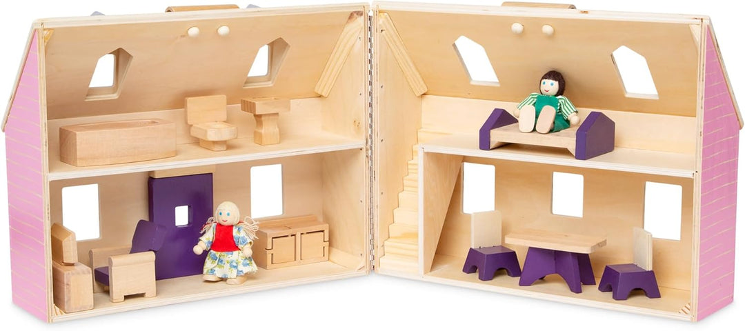 Melissa &amp; Doug Puppenhaus zum Falten und Mitnehmen | Puppenhäuser und Puppen | Spielsets | 3+ | Gesc
