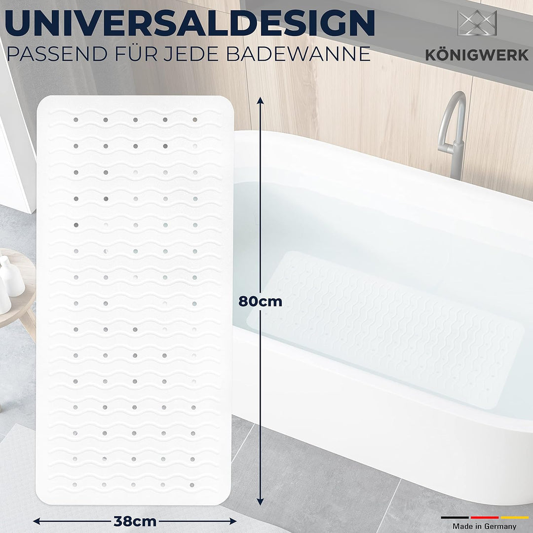 Badewannenmatte Rutschfest - 100% BPA frei [80x38cm] | Ohne PVC | Für puren Badespass | Badematte Ma