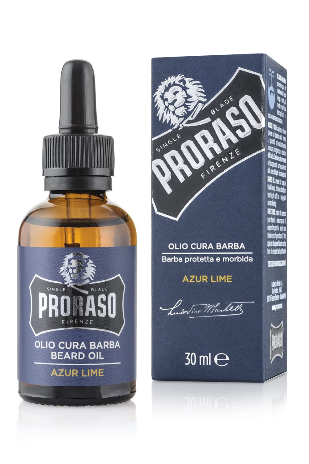 Proraso Beard Oil Cypress &amp; Vetyver 30ml &amp; Beard Oil Azur Lime, 30 ml Bundle mit Beard Oil, Azur Lim