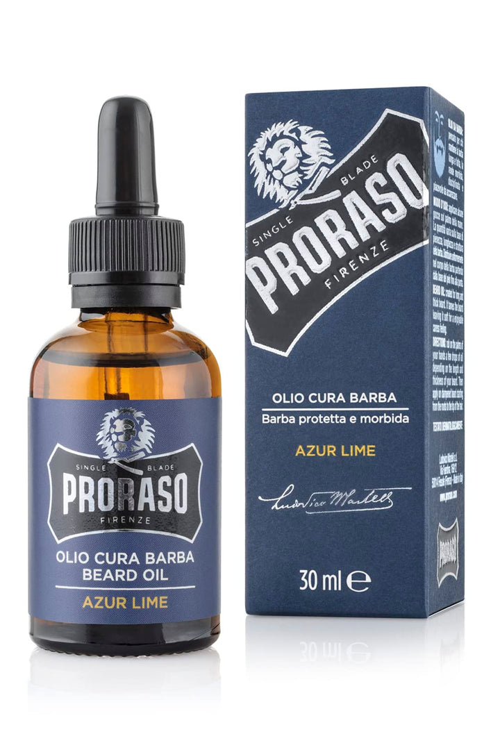 Proraso Beard Oil Cypress &amp; Vetyver 30ml &amp; Beard Oil Azur Lime, 30 ml Bundle mit Beard Oil, Azur Lim