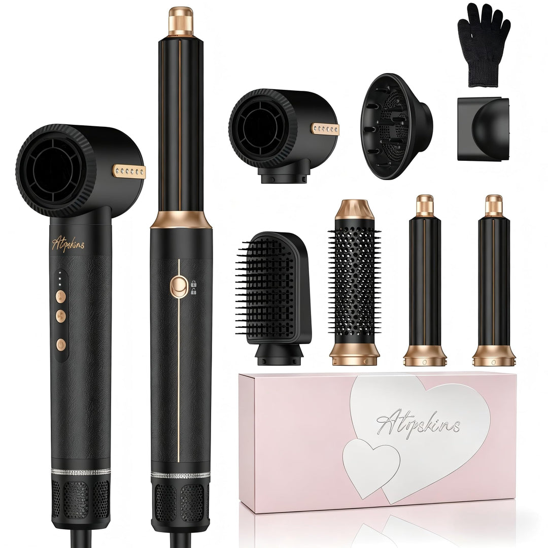 Atopskins 7 in 1 Air Styler, Pro Haarstyler Set, 110000 U/Min Föhn mit Diffusor, 1400W Hair Dryer, H