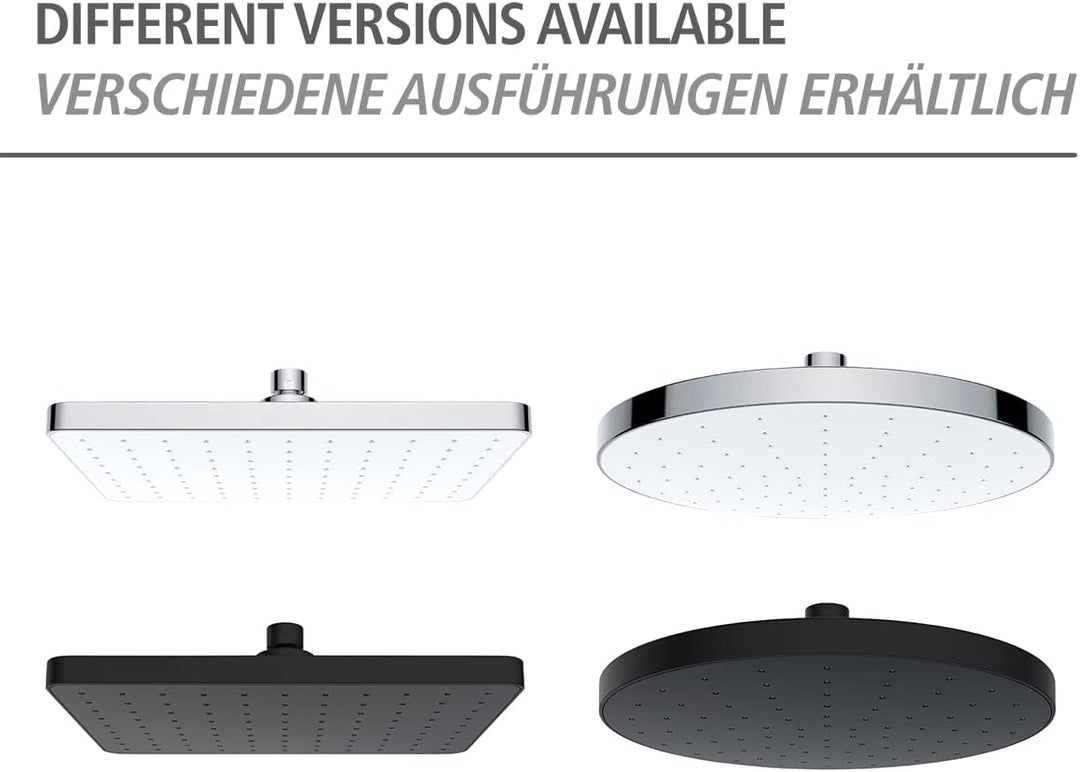 WENKO Automatic Clean Regenduschkopf, Anti-Kalk Funktion, eckiger Brausekopf mit automatischem Reini