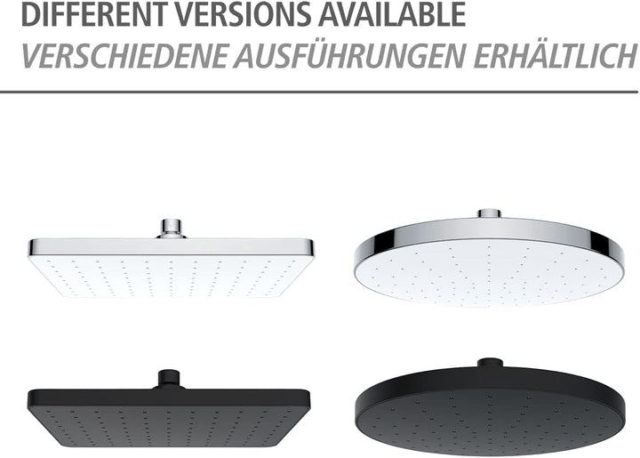 WENKO Automatic Clean Regenduschkopf, Anti-Kalk Funktion, eckiger Brausekopf mit automatischem Reini