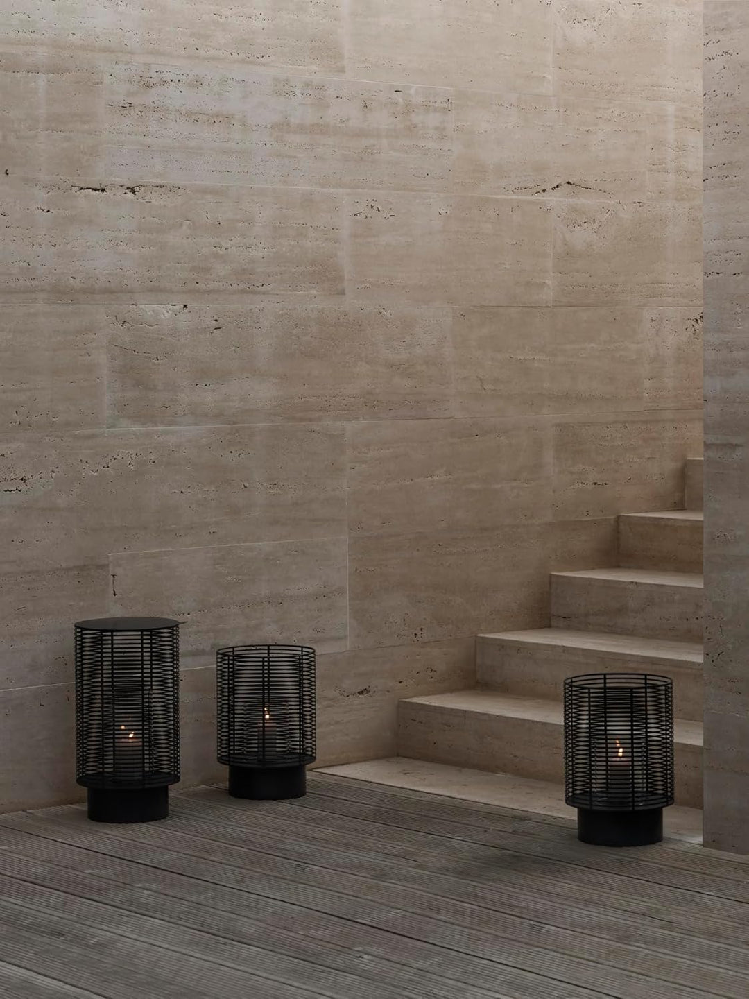 blomus Outdoor Laterne -Olea- | Windlicht aus Edelstahl mit Glaszylinder | Farbe Silber | Grösse L Ø