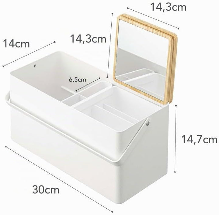 YAMAZAKI Tower 5453 Make-up Box, Weiss, Weiss