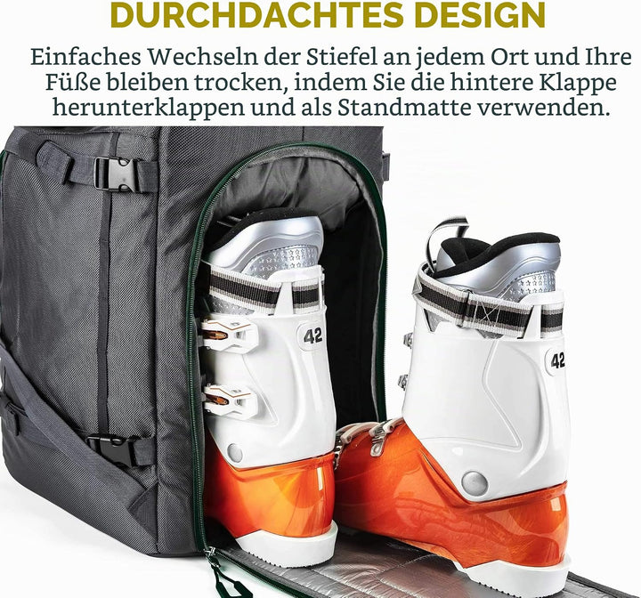 Unigear 50L/70L Skischuhrucksack Snowboardschuhe mit Helmtasche Wintersport Skifahren Skating Rucksa