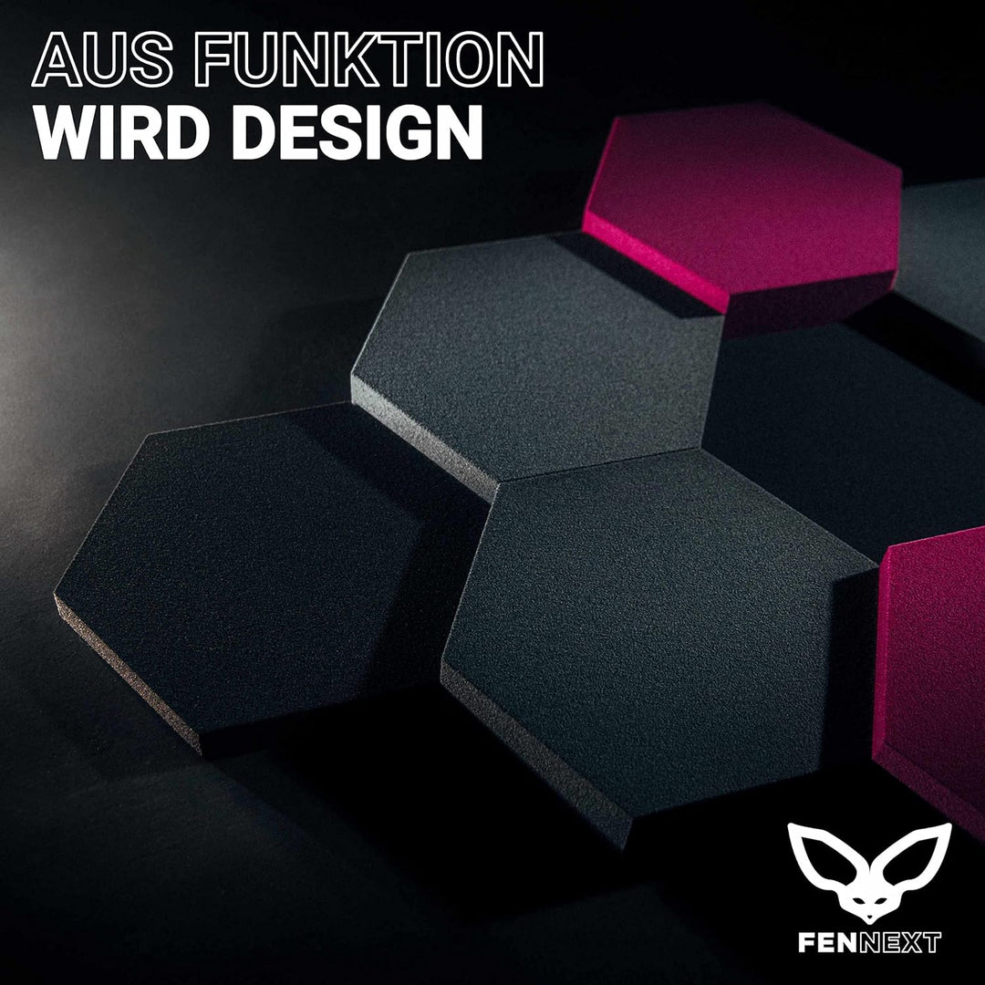 FENNEXT ® Velvet Schallabsorber Wand - Dekorative Hexagon Akustikpaneele für Gaming, YouTube Studio,