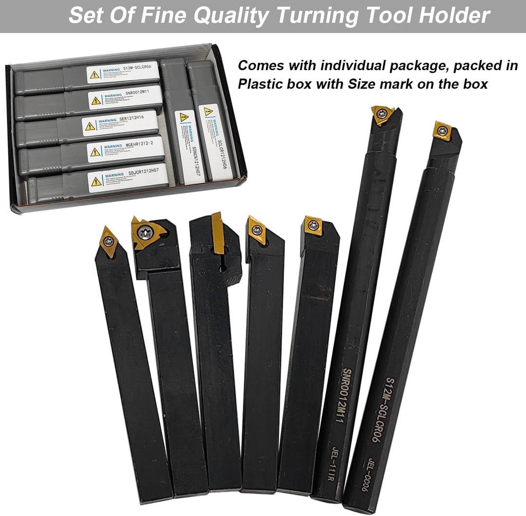 21St Drehmaschine Bohrstange Set Drehwerkzeuge Schaftdrehmaschine Drehen Drehbank 12mm Schaft CNC Dr