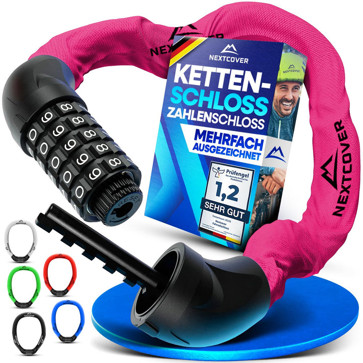 NEXTCOVER® Fahrradschloss LockOne mit Zahlencode I - [SAFESECURE] Zahlenschloss hohe Sicherheit Fahr