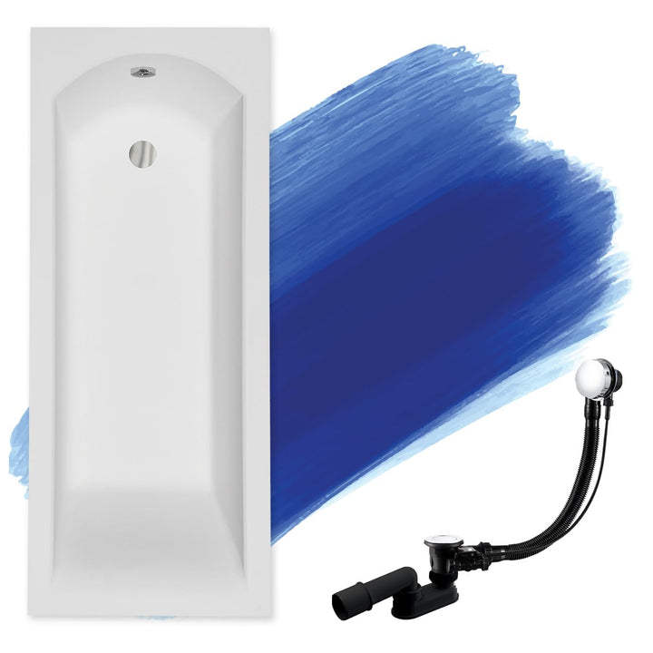 BADLAND Badewanne Original Weiss Acryl Wanne Rechteck SHEA 160x70 KOMPLETTSET SET + Füssen und Exklu