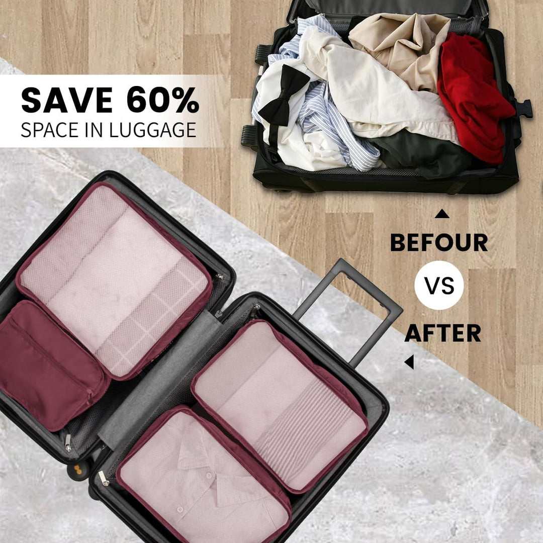 Grosse Koffer Organizer Set 12-teilig, Wasserdichte Packwürfel, Travel Organizer zum Gepäckpacken, F