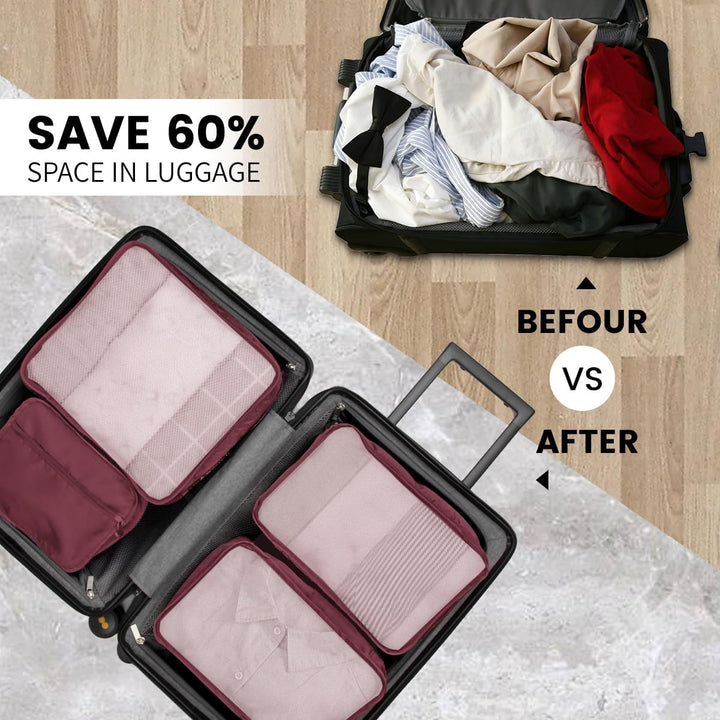 Grosse Koffer Organizer Set 12-teilig, Wasserdichte Packwürfel, Travel Organizer zum Gepäckpacken, F