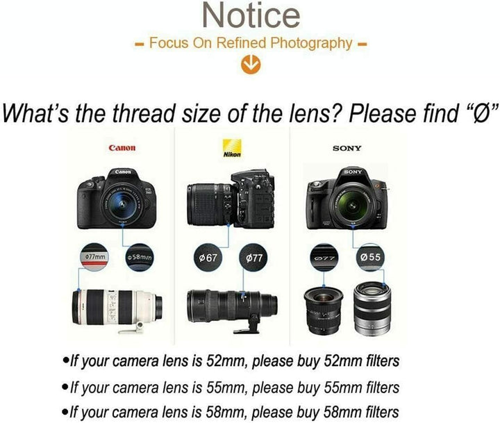 variabel neutrale Dichte nd Filter, Variable 2-400 einstellbar ND2 bis ND400 (8 Blenden) für Canon N