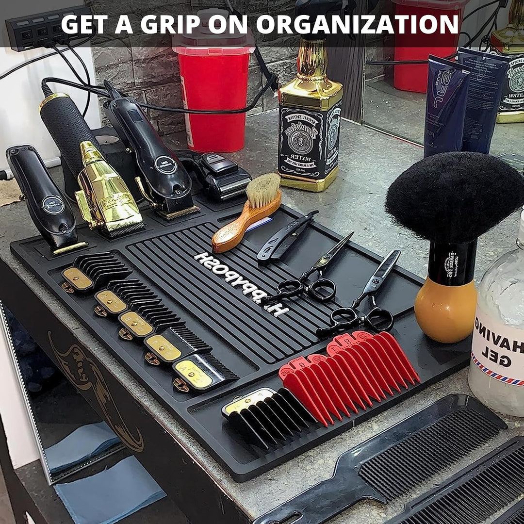 HAPPYPOSH Magnetische Friseurmatte, Friseur-Werkzeug-Organizer-Matte für Station, professionelle Fri