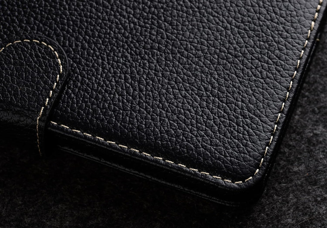 STILGUT Talis kompatibel mit Samsung Galaxy S21 5G Hülle mit Kartenfach aus Leder, Flip Cover, Walle