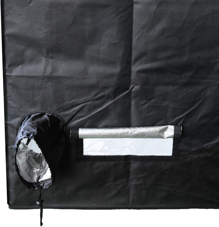 Growzelt Indoor Anbauzelt, Grow Tent mit Lichtdicht, Gewächshaus, schwarz, Pflanzzelt (80x80x180), 8