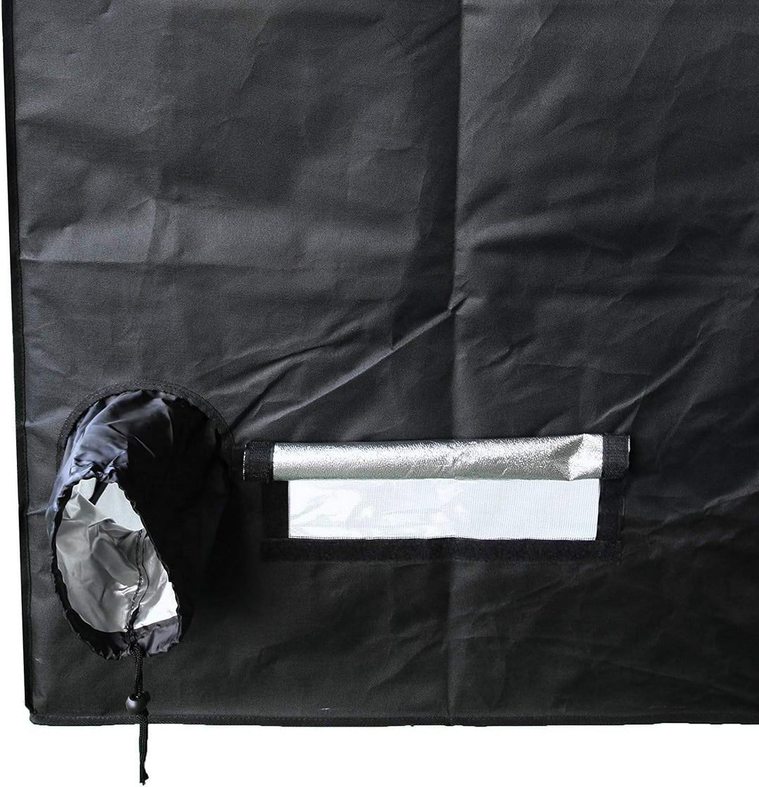 Growzelt Indoor Anbauzelt, Grow Tent mit Lichtdicht, Gewächshaus, schwarz, Pflanzzelt (120x120x200),