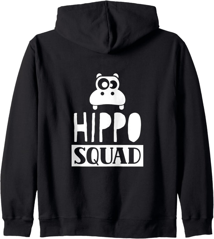 Nilpferd Squad Hippo Hippopotamus Sprüche Süss Kapuzenjacke