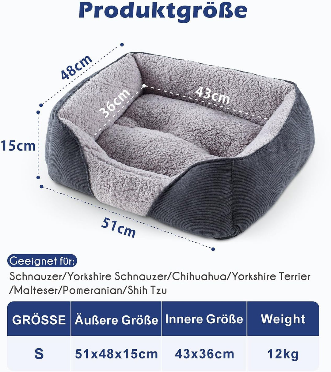 JOEJOY Hundebett Kleine Hunde Hundekorb Waschbar - Flauschig Hundekorb, rutschfest Hundebetten Hunde