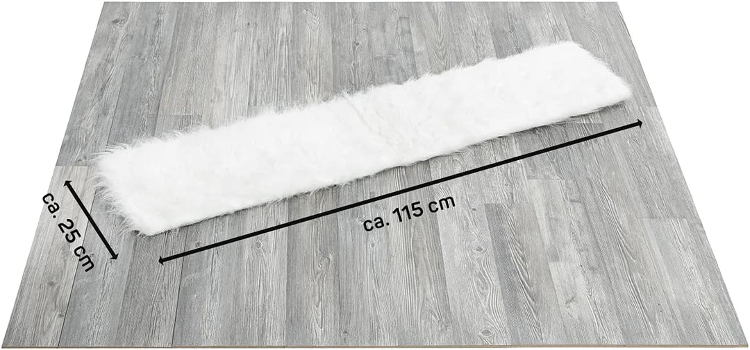 CanadianCat Company | Plüschmatte - Fensterliege | weiss | ca. 115 cm x 25 cm - Katzen Kuschelmatte