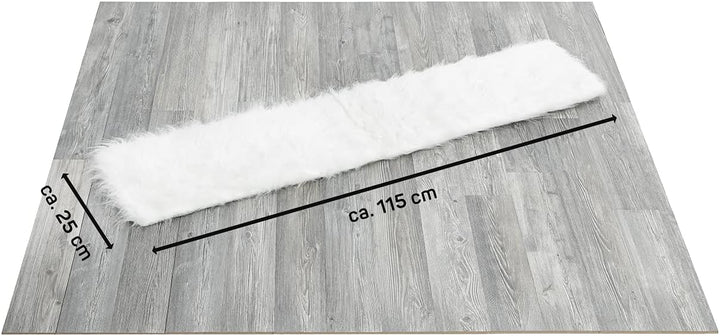 CanadianCat Company | Plüschmatte - Fensterliege | weiss | ca. 115 cm x 25 cm - Katzen Kuschelmatte