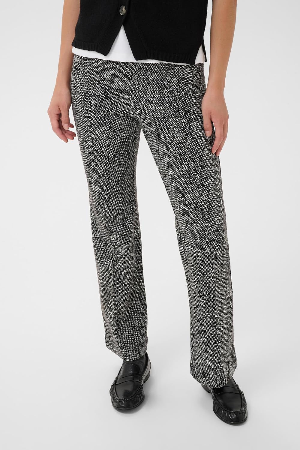 PART TWO Damen Jerseyhose PontasPW Comfort Taile Gerade 34 Salt And Pepper, 34 Salt And Pepper