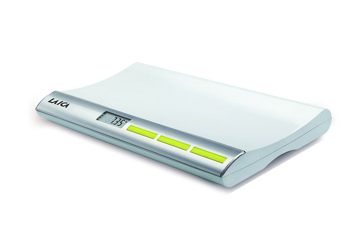 LAICA Elektronische Babywaage, mit Gewichtssperre, 20 g - 20 kg Kapazität, silber Silber/Weiss La166