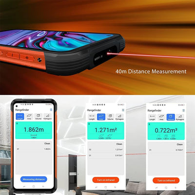 DOOGEE Smartphone Ohne Vertrag S97 PRO, 40m Laser-Entfernungsmesser, Helio G95 8GB+128GB, Android 11