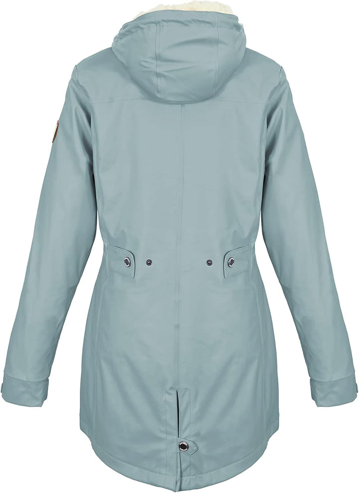 Regenliebe Damen Regenmantel wasserdicht Friesennerz mit Teddyfleece gefüttert 36 hellblau, 36 hellb