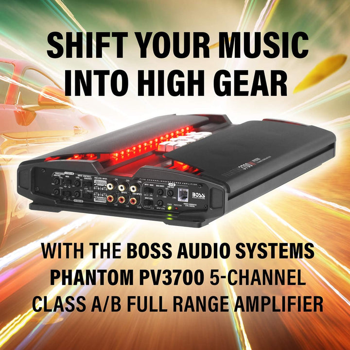 Boss Audio PV3700 Boss PHANTOM 3700 Watts 5Channel Power Amplifier Remote Subwoofer Level Control 37