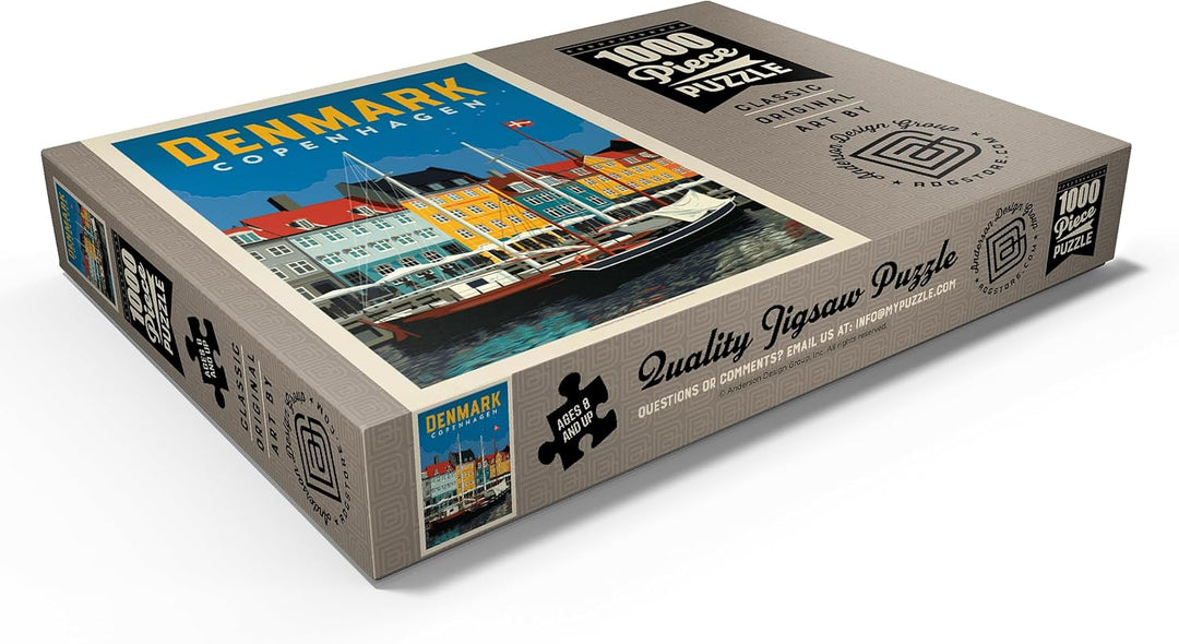 Dänemark: Kopenhagen, Vintage Poster - Premium 1000 Teile Puzzle - MyPuzzle Sonderkollektion von And