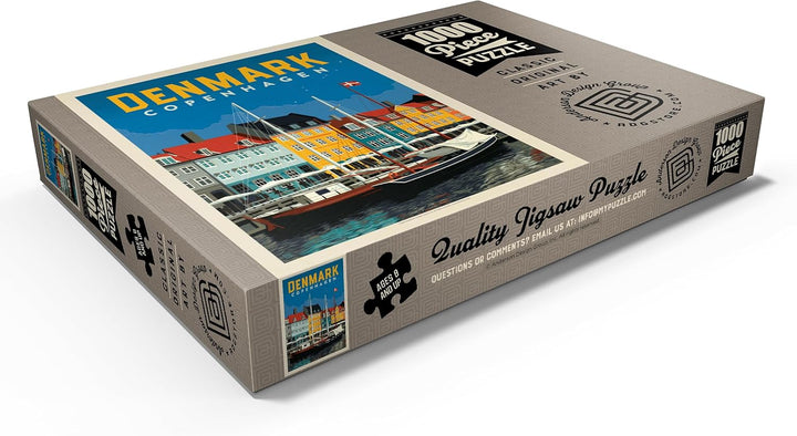 Dänemark: Kopenhagen, Vintage Poster - Premium 1000 Teile Puzzle - MyPuzzle Sonderkollektion von And