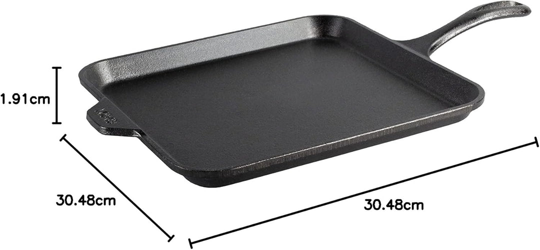 Lodge Gusseisen-Grillplatte, quadratisch, 27,9 cm, Grillplatte